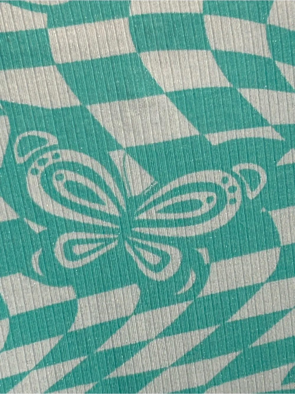 Justice Girls Turquoise Checkerboard Heart Long Sleeve Side-Cinch Button Up Top